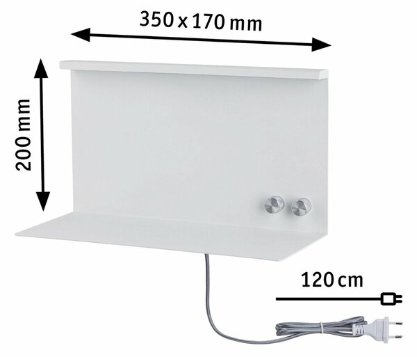 PAULMANN LED nástěnné svítidlo Ablage Jarina 4,5 W/ 1,6 W bílá/dřevo, kov/umělá hmota 789.19