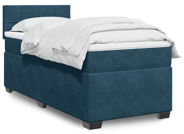 Box spring postel s matrací modrá 80 x 200 cm samet 3288466