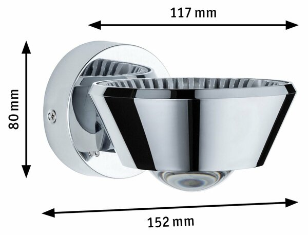 PAULMANN LED nástěnné svítidlo Sabik IP44 13W chrom stmívatelné 709.47 P 70947