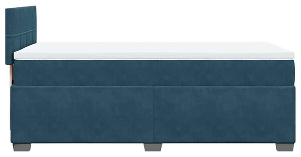 Box spring postel s matrací modrá 80 x 200 cm samet 3288466
