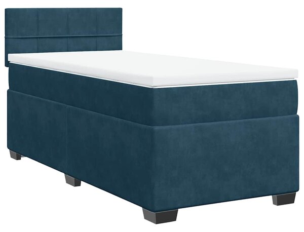 Box spring postel s matrací modrá 80 x 200 cm samet 3288466