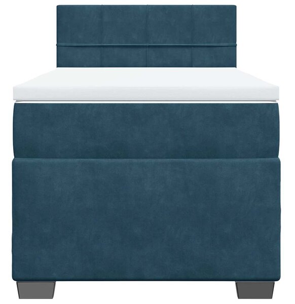 Box spring postel s matrací modrá 80 x 200 cm samet 3288466