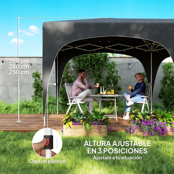 Skládací altán Outsunny 3x6 m s bočními panely UPF50+ - zahradní pavilon s nastavitelnou výškou a taškou pro přenášení pro kempování, párty, terasu |