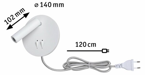 PAULMANN LED nástěnné svítidlo Tabari 4 W/ 1,4 W bílá/chrom, kov 789.18