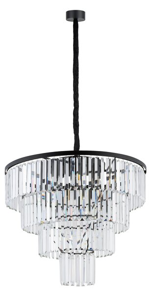NOWODVORSKI Moderní závěsné osvětlení CRISTAL, 12xE14, 40W, 71cm, kulaté, černé 7614