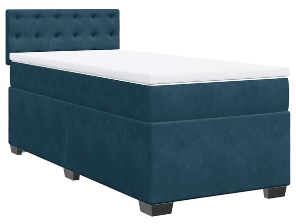 Box spring postel s matrací modrá 90 x 200 cm samet 3288514