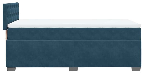 Box spring postel s matrací modrá 90 x 200 cm samet 3288514