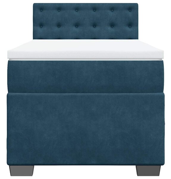 Box spring postel s matrací modrá 90 x 200 cm samet 3288514