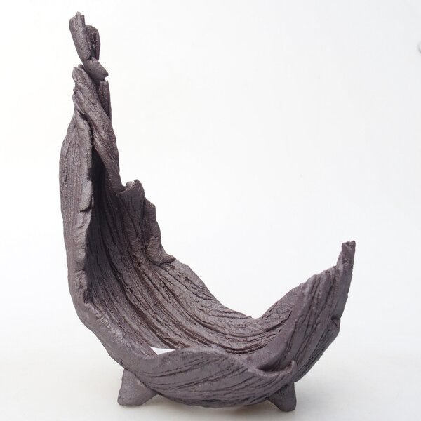 E-bonsai Keramická Skořápka 11 x 6,5 x 14,5 cm kovová