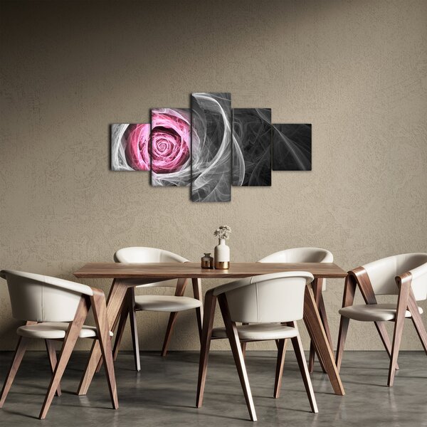 Obraz - Abstraktní růže, fuchsiová (125x70 cm)