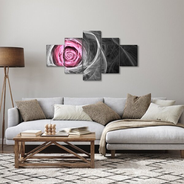 Obraz - Abstraktní růže, fuchsiová (125x70 cm)
