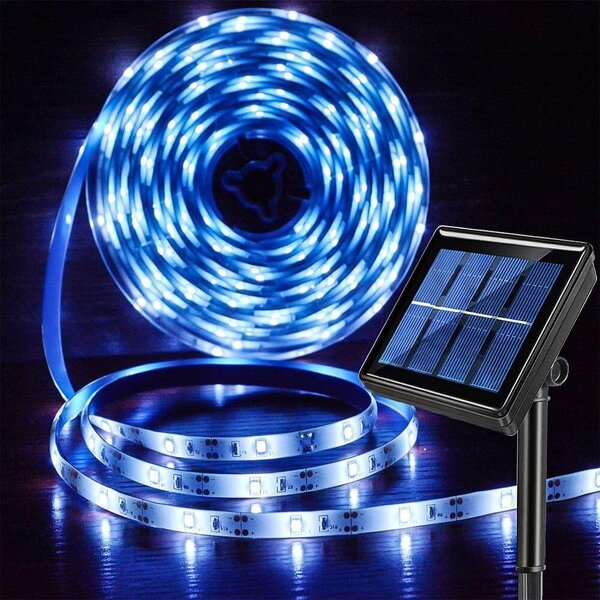Solární LED páska 3 m - studená bílá