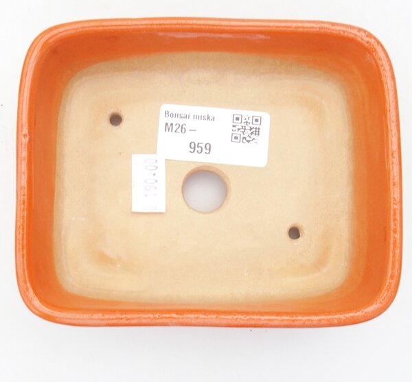 E-bonsai Keramická bonsai miska 12,5 x 9 x 3,5 cm oranžová