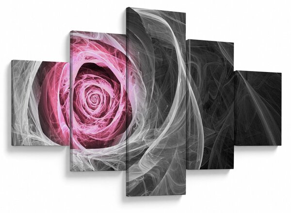 Obraz - Abstraktní růže, fuchsiová (125x70 cm)