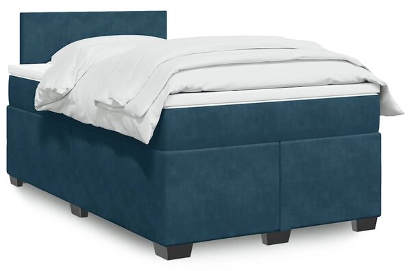 Box spring postel s matrací modrá 120 x 190 cm samet 3288556