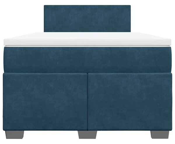 Box spring postel s matrací modrá 120 x 190 cm samet 3288556
