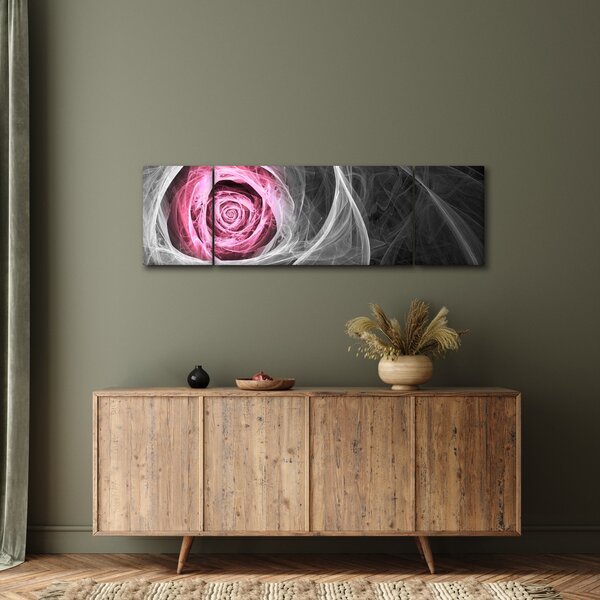 Obraz - Abstraktní růže, fuchsiová (170x50 cm)