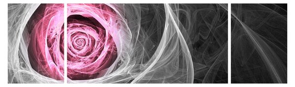 Obraz - Abstraktní růže, fuchsiová (170x50 cm)