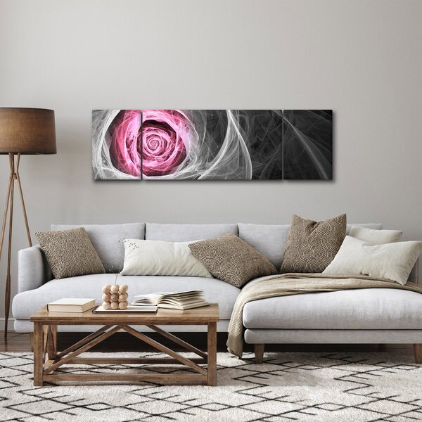 Obraz - Abstraktní růže, fuchsiová (170x50 cm)