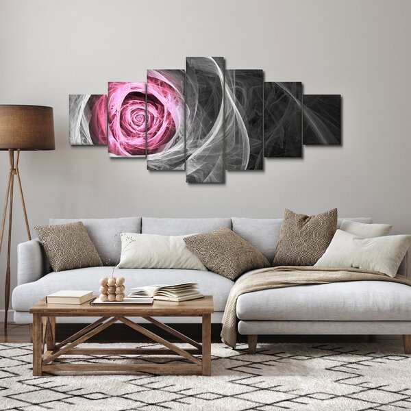 Obraz - Abstraktní růže, fuchsiová (210x100 cm)