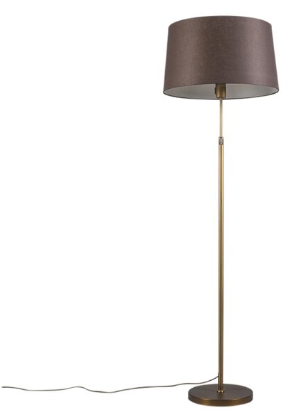 Stojací lampa bronzová s hnědým stínítkem 45 cm nastavitelná - Parte