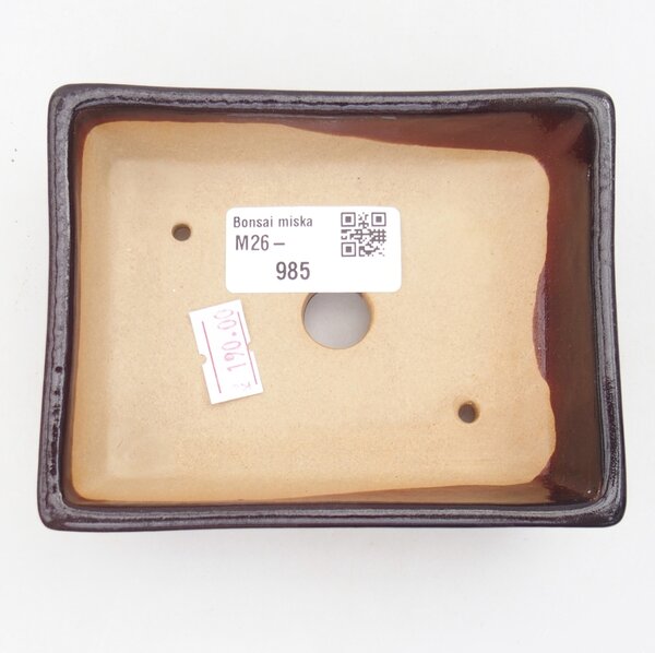 E-bonsai Keramická bonsai miska 11,5 x 9 x 3,5 cm hnědá