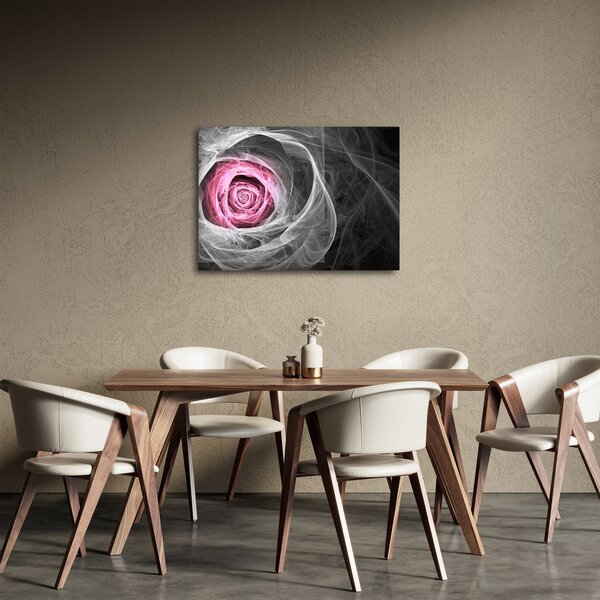 Obraz - Abstraktní růže, fuchsiová (70x50 cm)