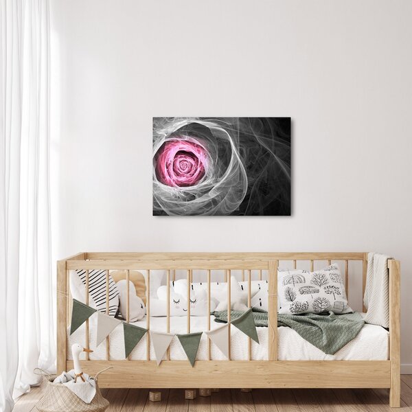 Obraz - Abstraktní růže, fuchsiová (70x50 cm)
