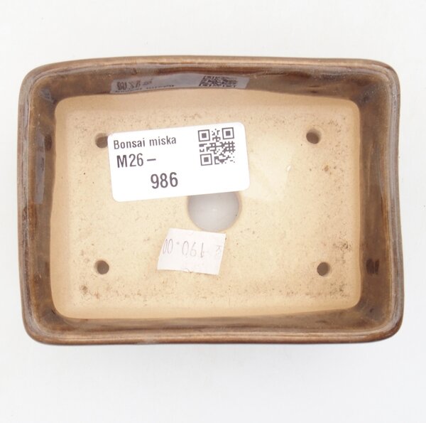 E-bonsai Keramická bonsai miska 10 x 7 x 3,5 cm hnědá