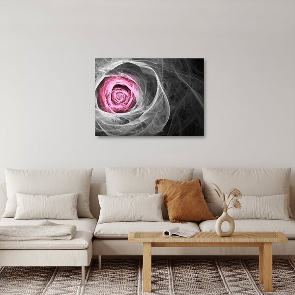 Obraz - Abstraktní růže, fuchsiová (70x50 cm)