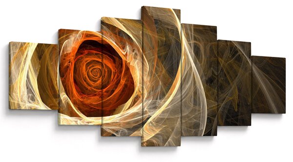 Obraz - Abstraktní růže v ohnivých barvách (210x100 cm)