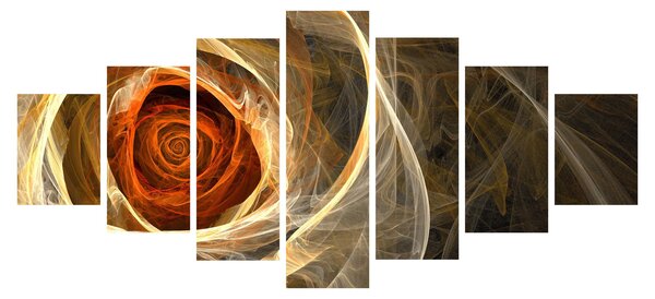 Obraz - Abstraktní růže v ohnivých barvách (210x100 cm)