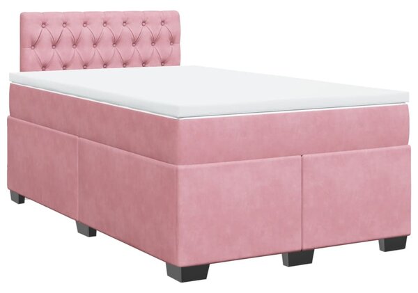 Box spring postel s matrací růžová 120 x 200 cm samet 3288593