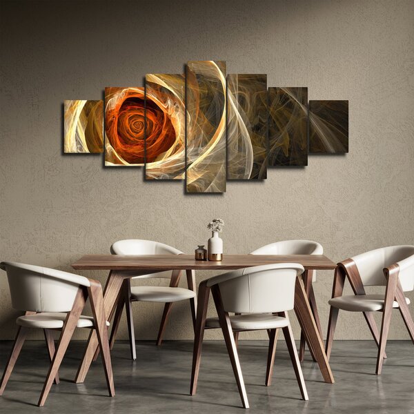 Obraz - Abstraktní růže v ohnivých barvách (210x100 cm)