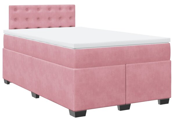 Box spring postel s matrací růžová 120 x 200 cm samet 3288599