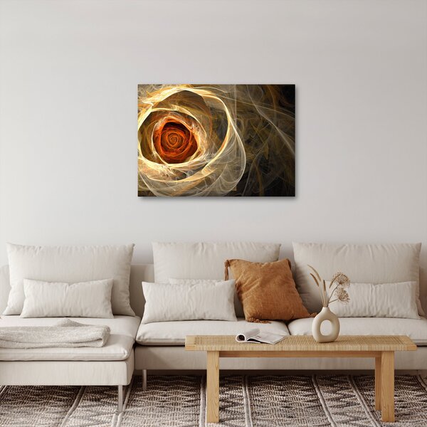 Obraz - Abstraktní růže v ohnivých barvách (70x50 cm)