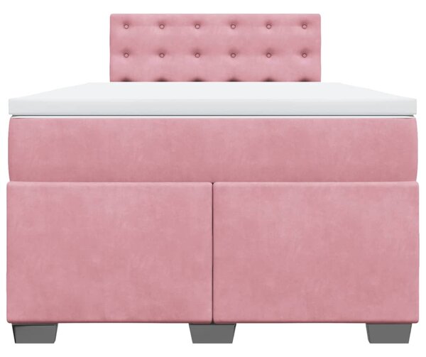 Box spring postel s matrací růžová 120 x 200 cm samet 3288599