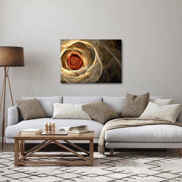 Obraz - Abstraktní růže v ohnivých barvách (70x50 cm)