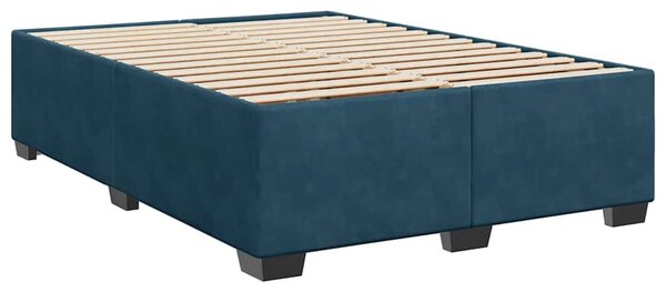 Box spring postel s matrací modrá 140 x 190 cm samet 3288616