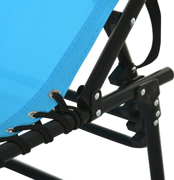 Skládací a nastavitelný slunečník Outsunny s 4 pozicemi sklopení, zahradní křeslo se systémem bungee pro venkovní použití, ocelový rám 189x58x30 cm, s