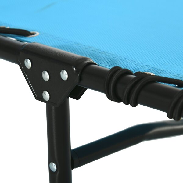 Skládací a nastavitelný slunečník Outsunny s 4 pozicemi sklopení, zahradní křeslo se systémem bungee pro venkovní použití, ocelový rám 189x58x30 cm, s