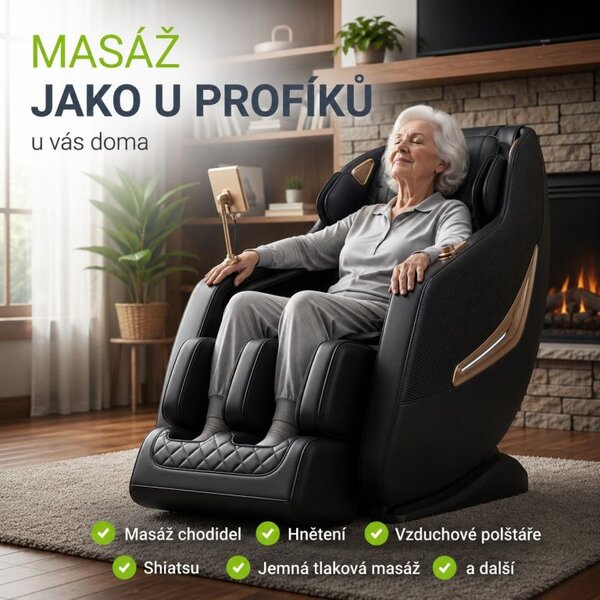 Masážní křeslo Zero Gravity pro celé tělo s vyhříváním
