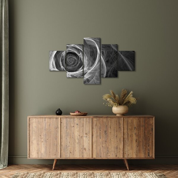 Obraz - Abstraktní růže černobílá (125x70 cm)