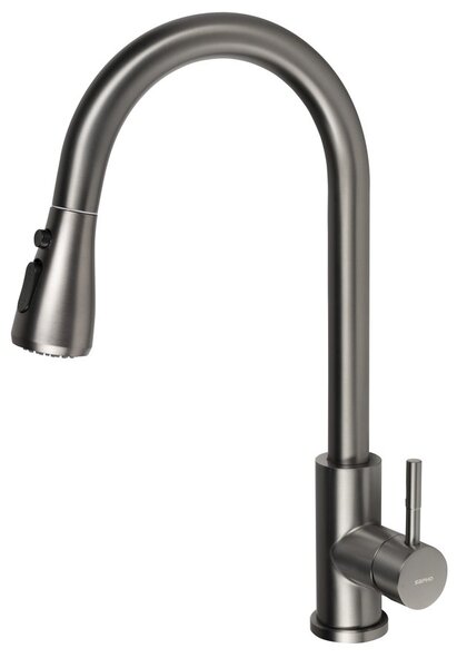 Sapho Sapho, MIKELA stojánková dřezová baterie s výsuvnou sprškou, gun metal, 1106-30GM