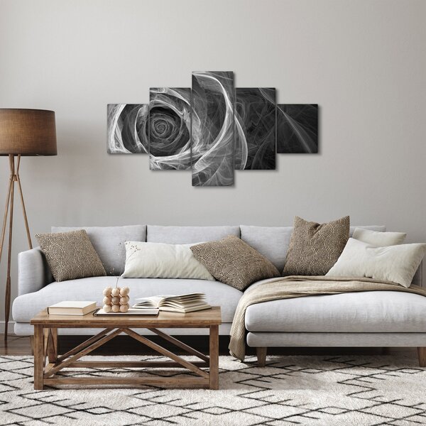 Obraz - Abstraktní růže černobílá (125x70 cm)