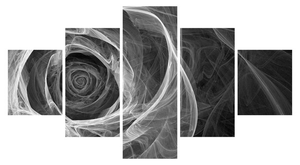 Obraz - Abstraktní růže černobílá (125x70 cm)