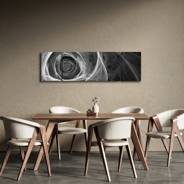 Obraz - Abstraktní růže černobílá (170x50 cm)