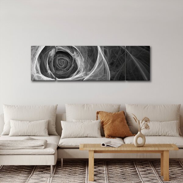 Obraz - Abstraktní růže černobílá (170x50 cm)