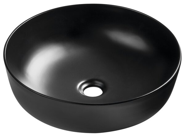 Sapho Sapho, RONDEA keramické umyvadlo na desku průměr 41cm, černá mat, AR445B