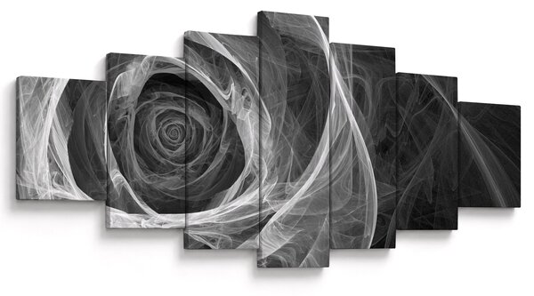 Obraz - Abstraktní růže černobílá (210x100 cm)